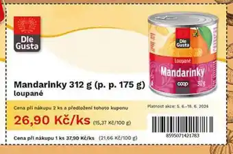 Coop Mandarinky nabídka