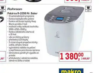Makro Pekárna rohnson nabídka