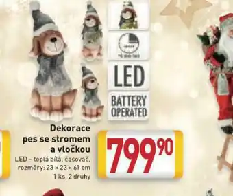 Billa Dekorace pes se stromema v ločkou nabídka