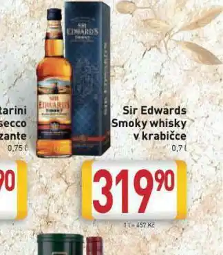 Billa Sir edwards smoky whisky v krabičce nabídka