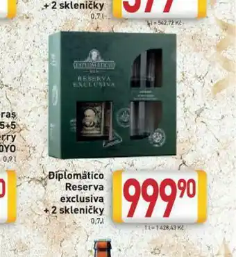 Diplomatico reserva exclusiva + 2 skleničky