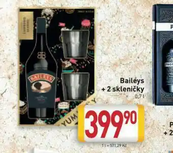 Billa Baileys + 2 skleničky nabídka