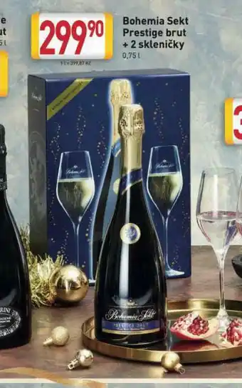 Billa Bohemia sekt prestige brut + 2 skleničy nabídka