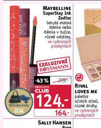 Rossmann Maybelline tekutá rtěnka nabídka