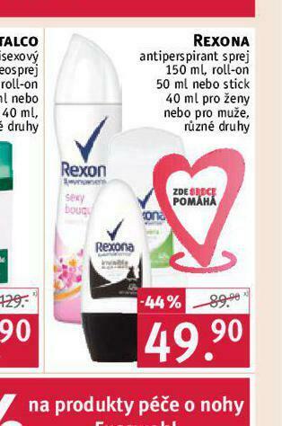 Rossmann Rexona antiperspirant nabídka