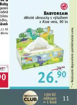 Rossmann Babydream dětské ubrousky nabídka
