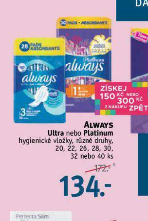 Rossmann Always dámské vložky nabídka