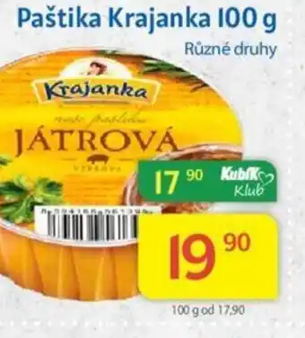Kubík potraviny Paštika Krajanka 100 g nabídka