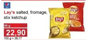 Lay's salted, fromage, stix ketchup
