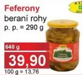 Feferony beraní rohy