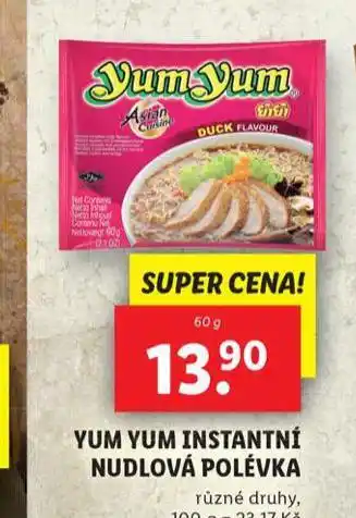 Lidl Yum yum instantní nudlová polévka nabídka