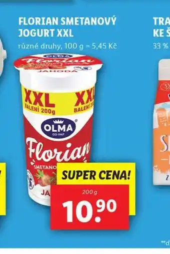 Lidl Florian smetanový jogurt xxl nabídka