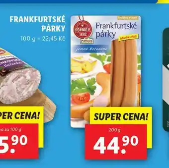 Lidl Frankfurtské párky nabídka