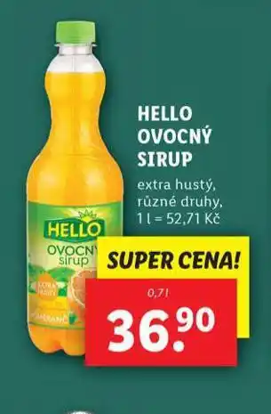 Lidl Hello ovocný sirup nabídka
