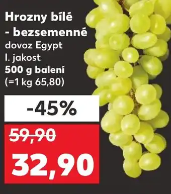 Kaufland Hrozny bílé - bezsemenné nabídka
