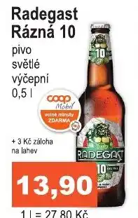 COOP DISKONT Radegast Rázná 10 0.5L nabídka