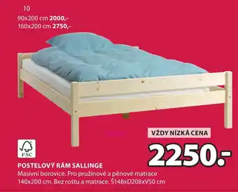 JYSK POSTELOVÝ RÁM SALLINGE nabídka