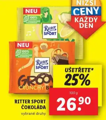 Lidl Ritter sport čokoláda nabídka
