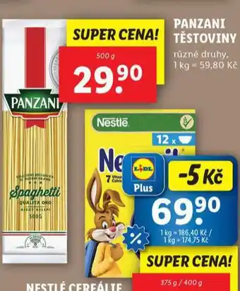 Lidl Panzani těstoviny nabídka