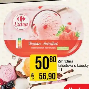 Zmrzlina jahodová s kousky