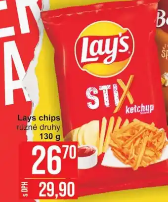 Jip Lays chips ruzné druhy 130 g nabídka