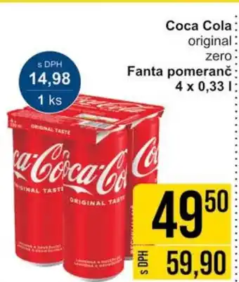 Jip Coca Cola original zero Fanta pomeranč nabídka