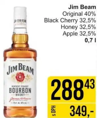 Jip Jim Beam Original 40% Black Cherry 32,5% Honey 32,5% Apple 32,5% 0,7L nabídka
