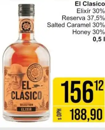 Jip El Clasico Elixír 30% Reserva 37,5%: Salted Caramel 30% Honey 30% 0.5L nabídka