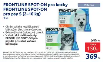 Benu FRONTLINE SPOT-ON pro kočky FRONTLINE SPOT-ON pro psy S (2-10 kg) 3 ks nabídka