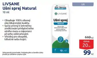 LIVSANE Ušní sprej Natural 10 ml