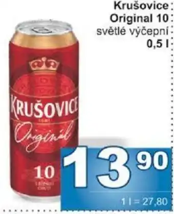 Jip Krušovice Original 10 světlé výčepní 0.5L nabídka