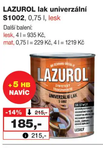 Barvy a laky drogerie LAZUROL lak univerzální S1002 nabídka