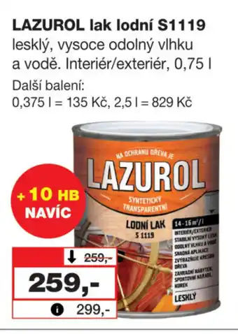 Barvy a laky drogerie LAZUROL lak lodní S1119 nabídka