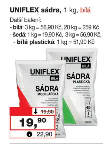 Barvy a laky drogerie UNIFLEX sádra, 1 kg nabídka