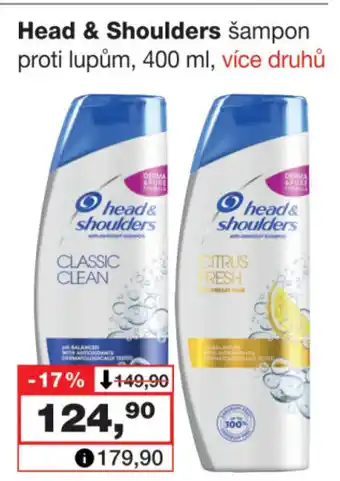 Barvy a laky drogerie Head & Shoulders šampon proti lupům, 400 ml nabídka