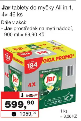 Barvy a laky drogerie Jar tablety do myčky All in 1, 4x 46 ks nabídka