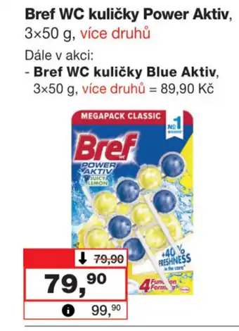 Barvy a laky drogerie Bref WC kuličky Power Aktiv, 3x50 g nabídka