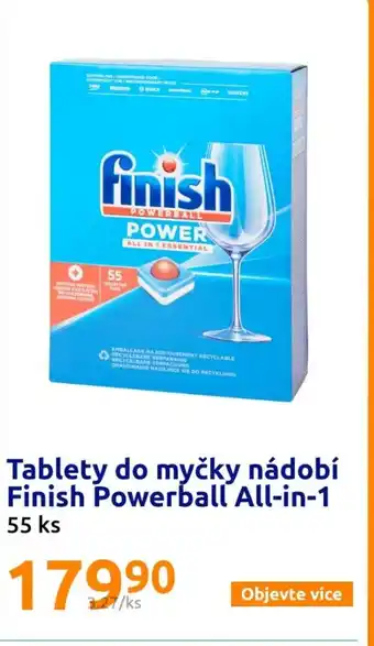 Action Tablety do myčky nádobí Finish Powerball All-in-1 nabídka