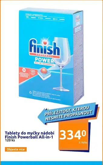 Action Tablety do myčky nádobí Finish Powerball All-in-1 nabídka