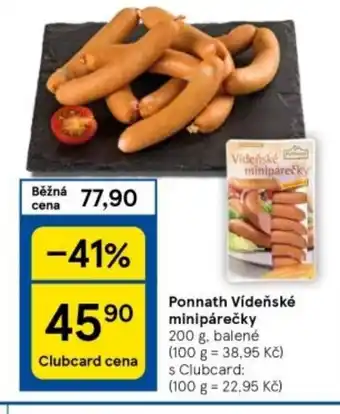Tesco Ponnath Vídeňské minipárečky 200 g nabídka