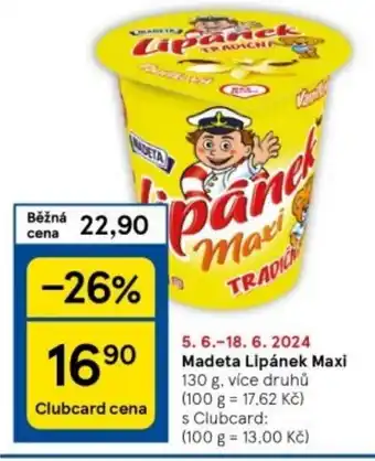 Tesco Madeta Lipánek Maxi nabídka