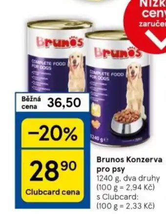 Tesco Brunos Konzerva pro psy nabídka
