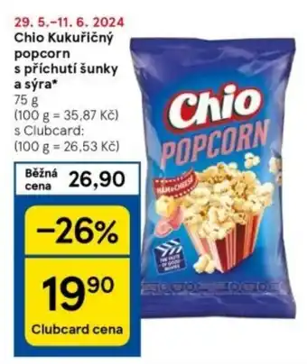 Tesco Chio Kukuřičný popcorn s příchutí šunky a sýra nabídka