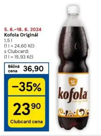 Tesco Kofola Originál 1,5 l. nabídka