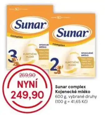 Tesco Sunar complex Kojenecké mléko nabídka