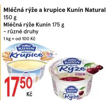 Žabka Mléčná rýže a krupice Kunín Natural nabídka