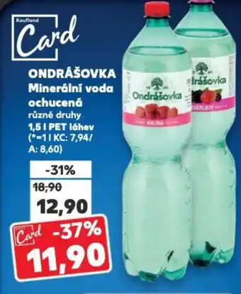 Kaufland ONDRÁŠOVKA Minerální voda ochucená 1.5L nabídka