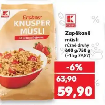 Kaufland Zapékané müsli nabídka