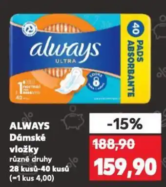 Kaufland ALWAYS Dámské vložky nabídka