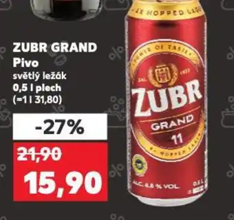 Kaufland ZUBR GRAND Pivo 0.5L nabídka